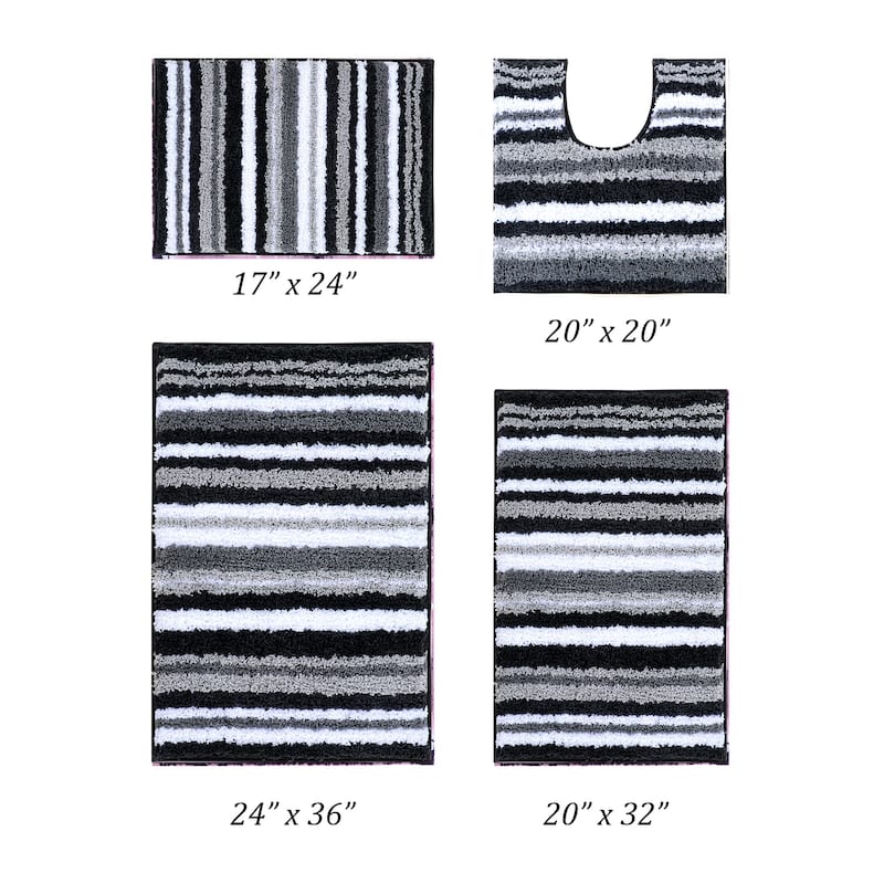 Better Trends Bath Rug 100% Polyester Super Absorbent Anti-Skid TPR Backing Bathroom Rug For Shower,Sink Mats Griffie Collection