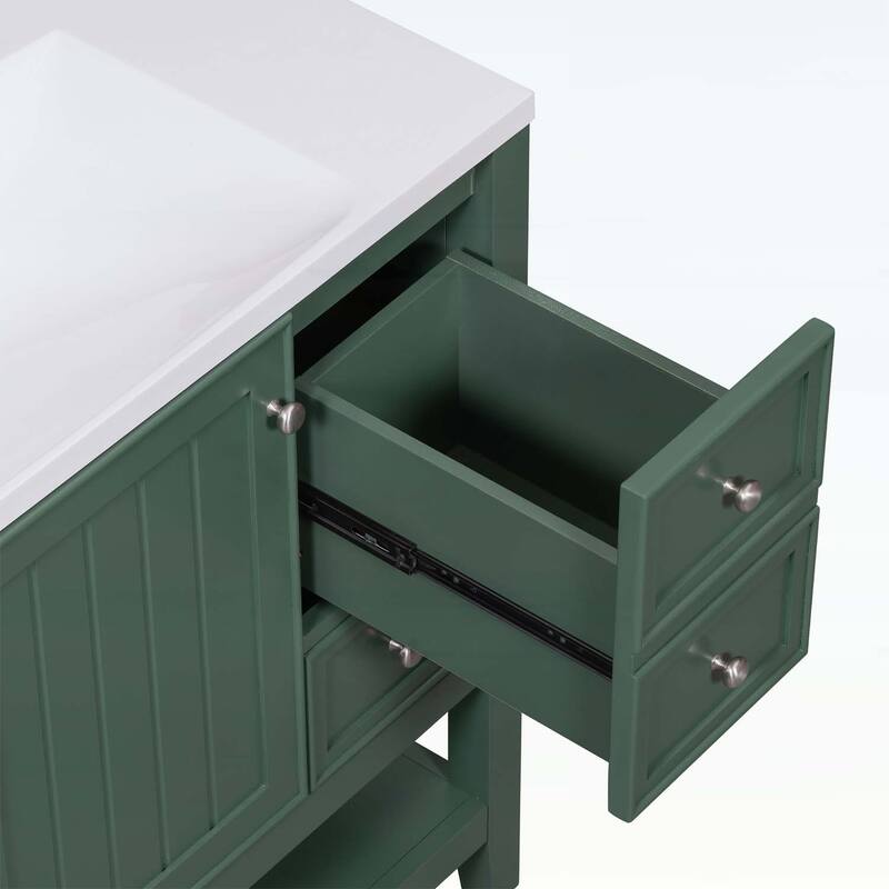 Bathroom Vanity with Sink,Cabinet,and Drawers,Open Shelf