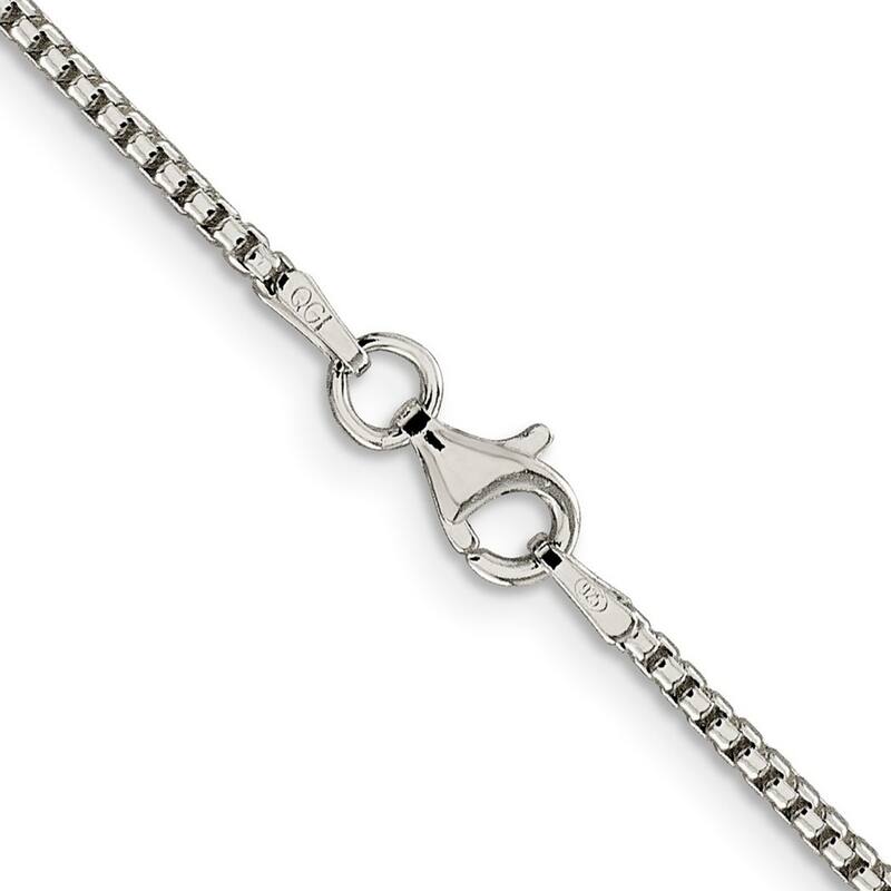 Curata 925 Sterling Silver 1.75mm Round Box Chain Necklace (Lobster)