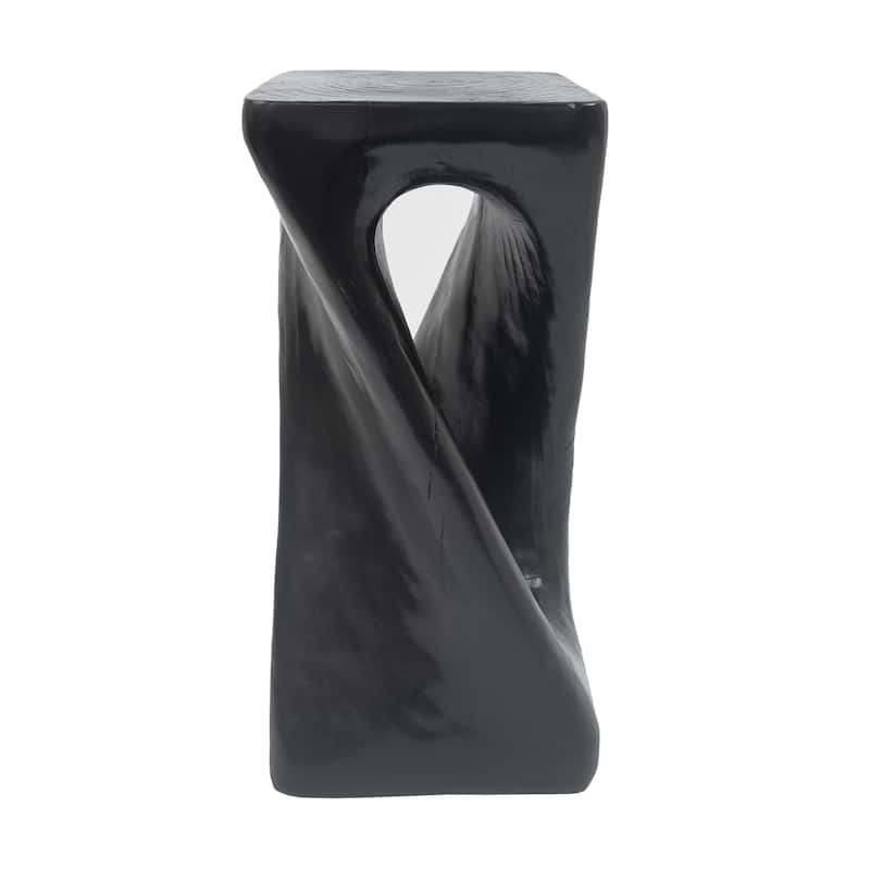 Twist Shape Side Table Lightweight Concrete End Table Decorative Accent Table, Garden Stool Table for Outdoor Indoor