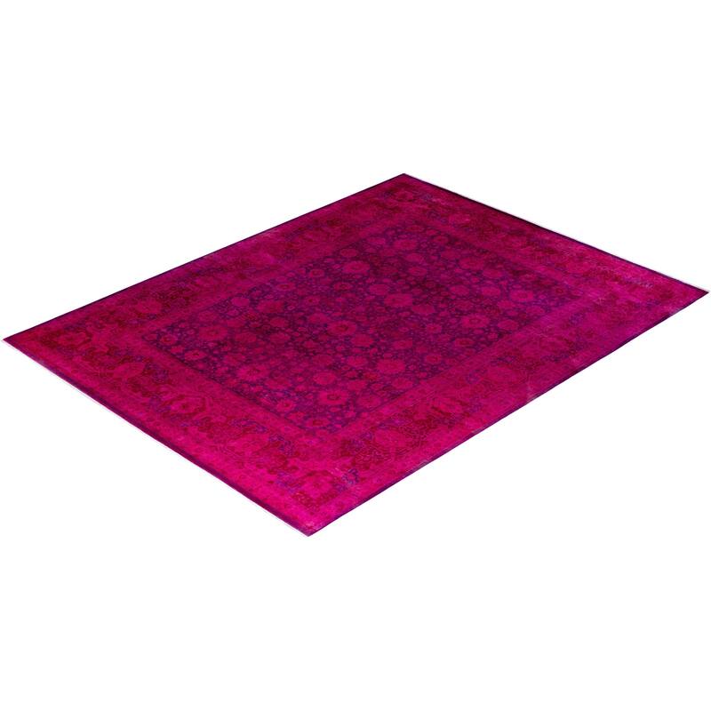 Contemporary Overdyed Wool Hand Knotted Area Rug - 9' 5" x 12' 3"
