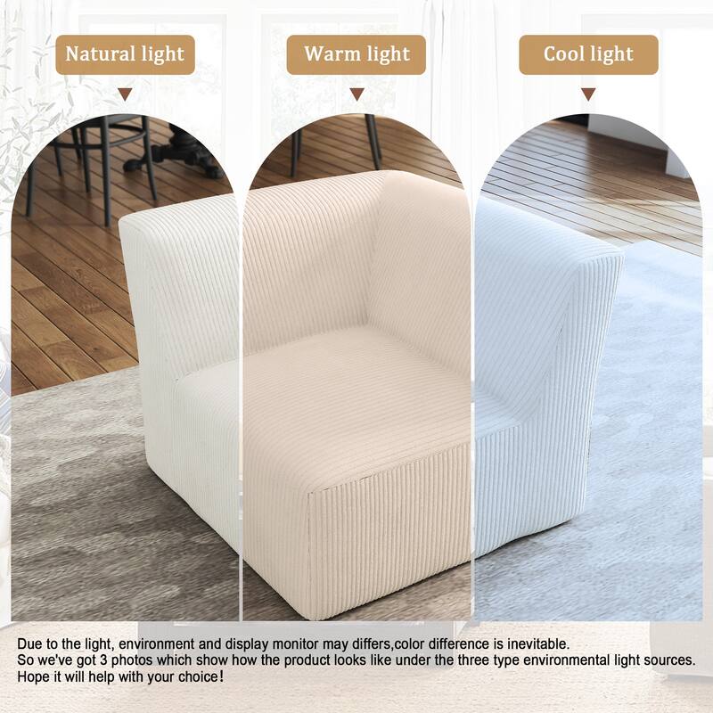 Corduroy Armchair Corner Chair For Living Room
