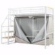 preview thumbnail 14 of 36, Metal Loft Bed with Wardrobe and Storage Shelves