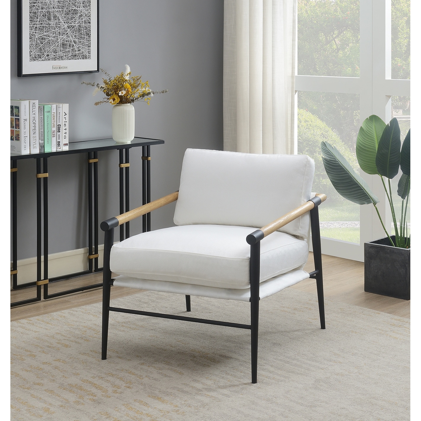 Abbyson Rory Stain Resistant Fabric Armchair