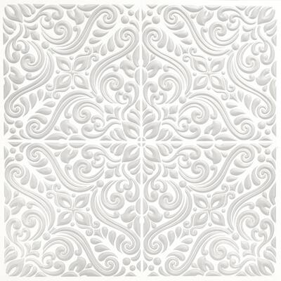 Dawson Grey Embossed Peel and Stick Backsplash Tiles