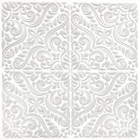 Dawson Grey Embossed Peel and Stick Backsplash Tiles