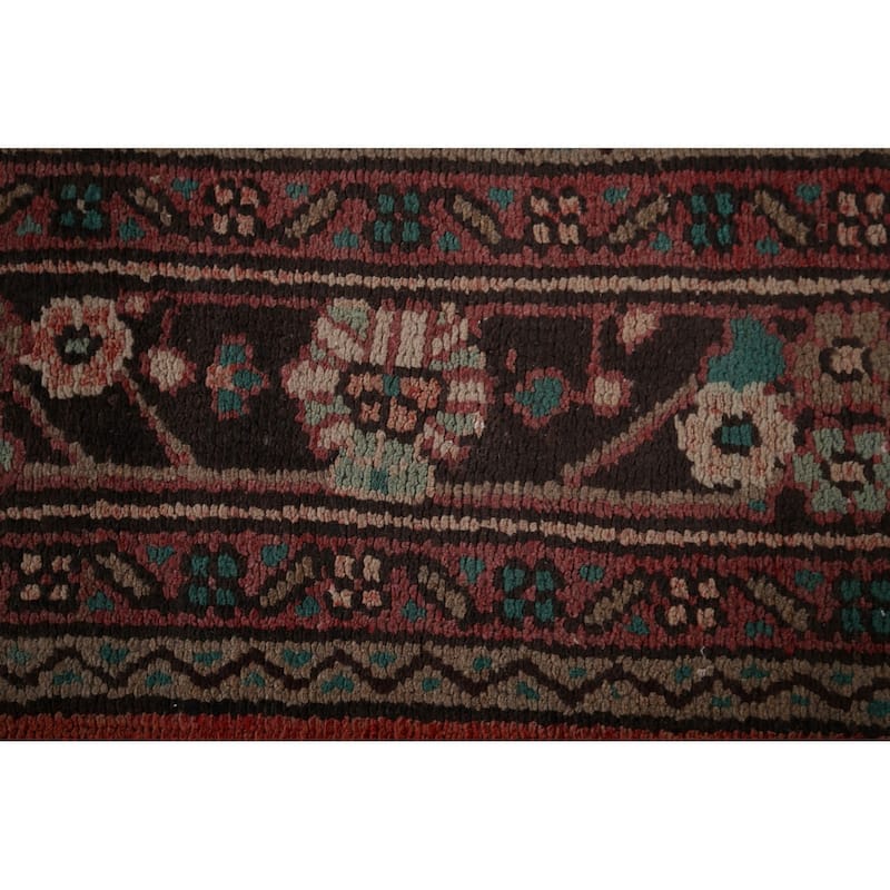 Hamedan Persian Vintage Area Rug Hand-Knotted Wool Carpet - 7'0"x 9'9"