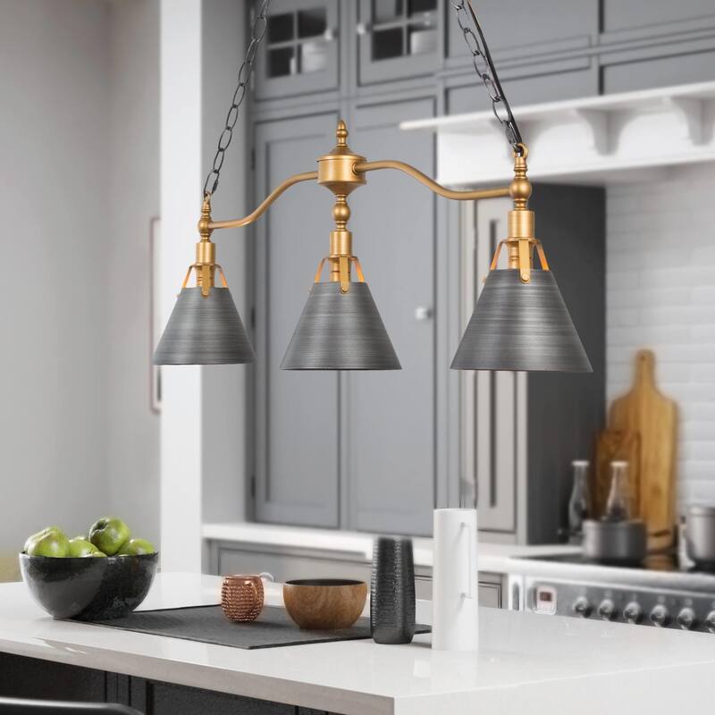 Modern 3-Light Linear Chandelier Kitchen Island Lights