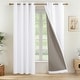 preview thumbnail 25 of 28, Deconovo Linen Blackout Curtains Grommet Drapes for Living Room 2 Panels 52W x 108L - White
