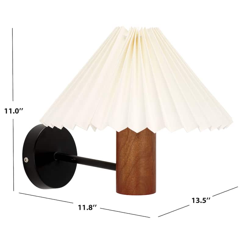 SAFAVIEH Lighting Luli Pleated Shade Single Wall Sconce - 14"W x 12"D x 11"H