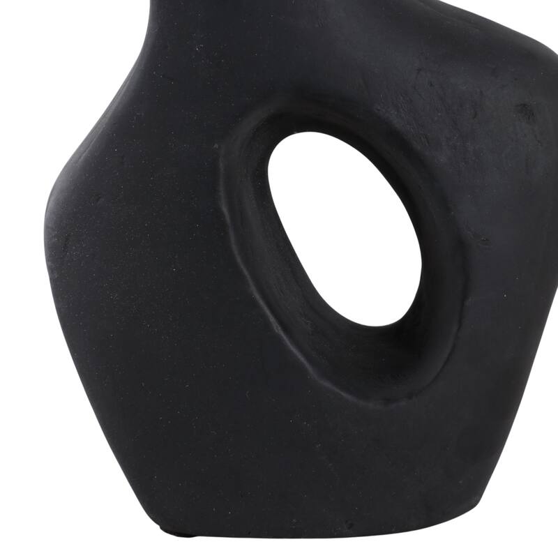 Pottery Abstract Sculpture with Curved Silhouette and Artistic Design