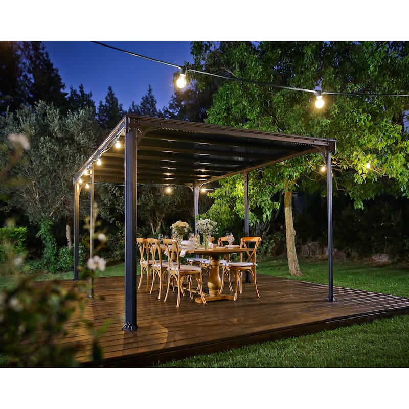 Milano 10 ft. x 14 ft. Gray/Bronze Outdoor Gazebo - 10' x 14'