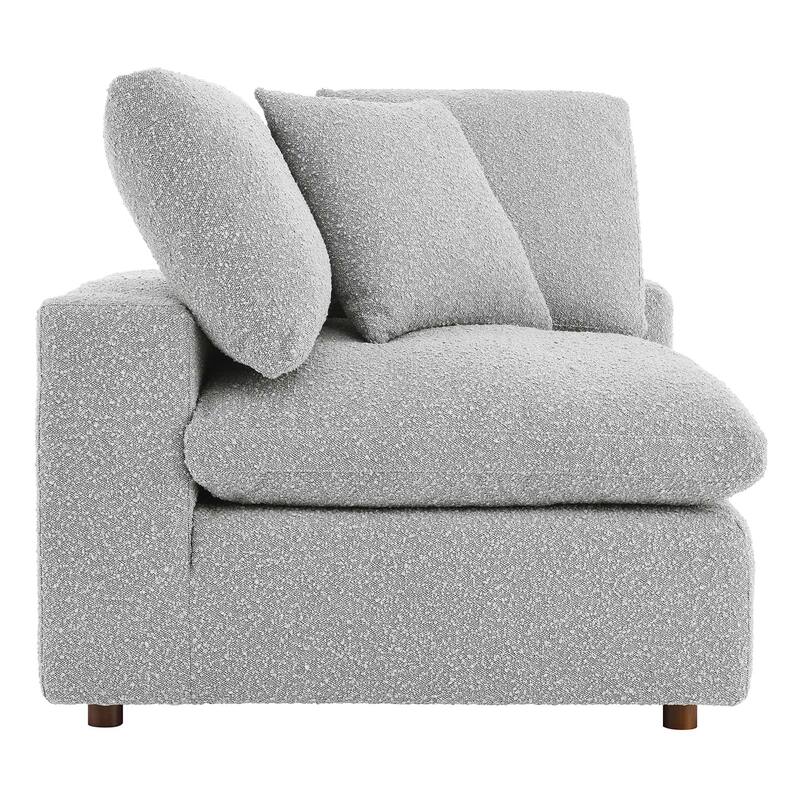 Commix Down Filled Overstuffed Boucle Fabric Corner Chair
