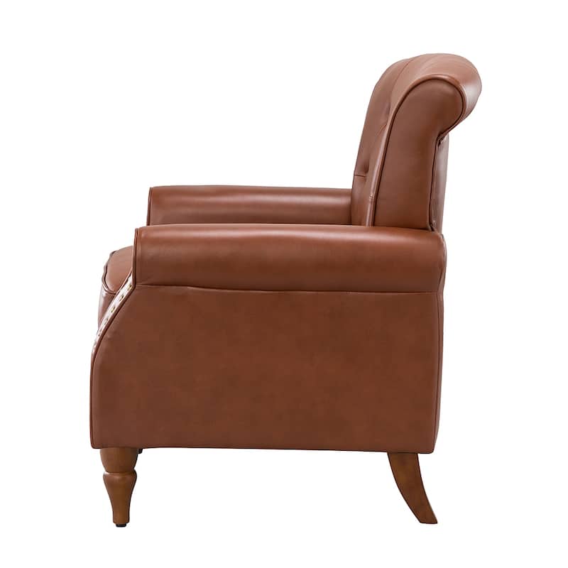 Mycenae Upholstered Accent Armchair with Nailhead Trim
