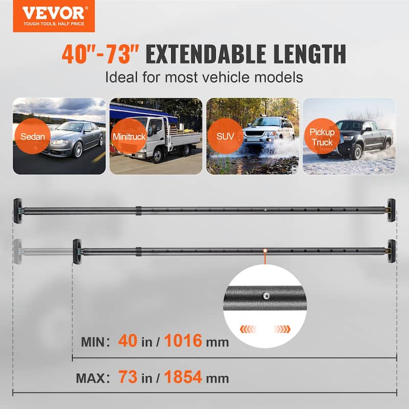 VEVOR Cargo Bar Truck Bed Bar Adjustable Heavyduty Steel Cargo