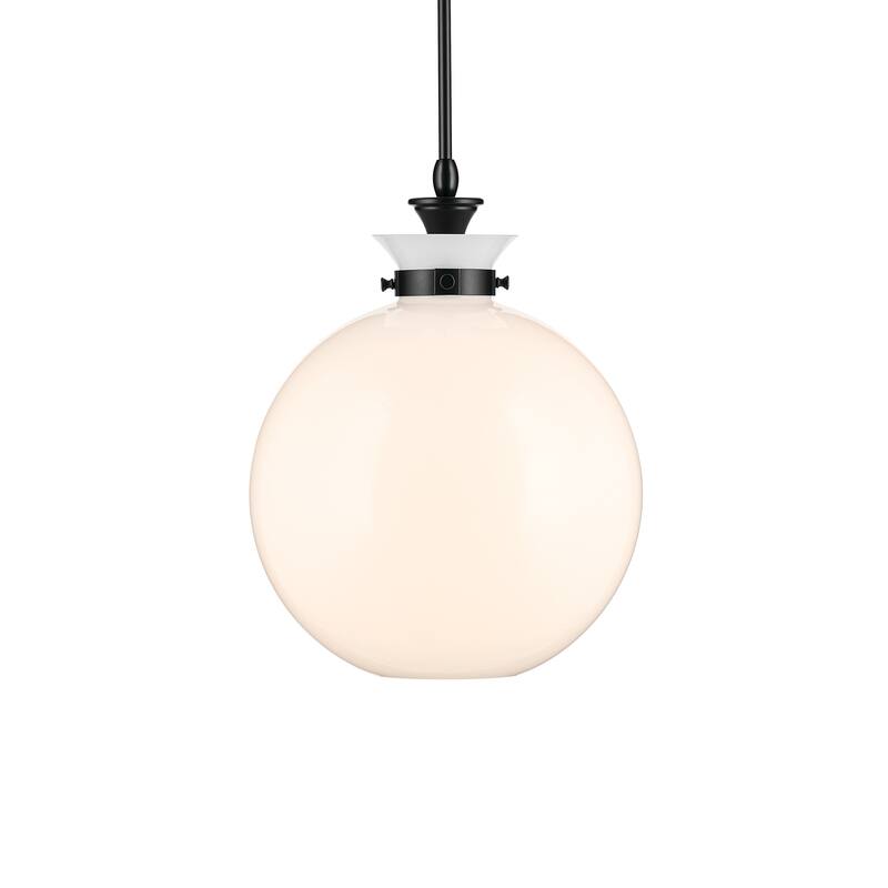 Kichler Lighting Laria 15 Inch 1 Light Pendant with Opal Glass in Black