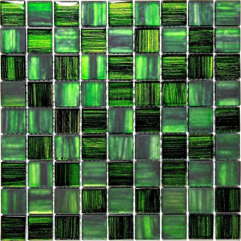 Apollo tile 11" x 11" Nirvana Glossy Matte Emerald Green Glass Tile (4.43 sq ft/case) - 5 Pack