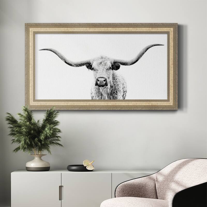 Longhorn Gaze Premium Framed Canvas- Ready to Hang