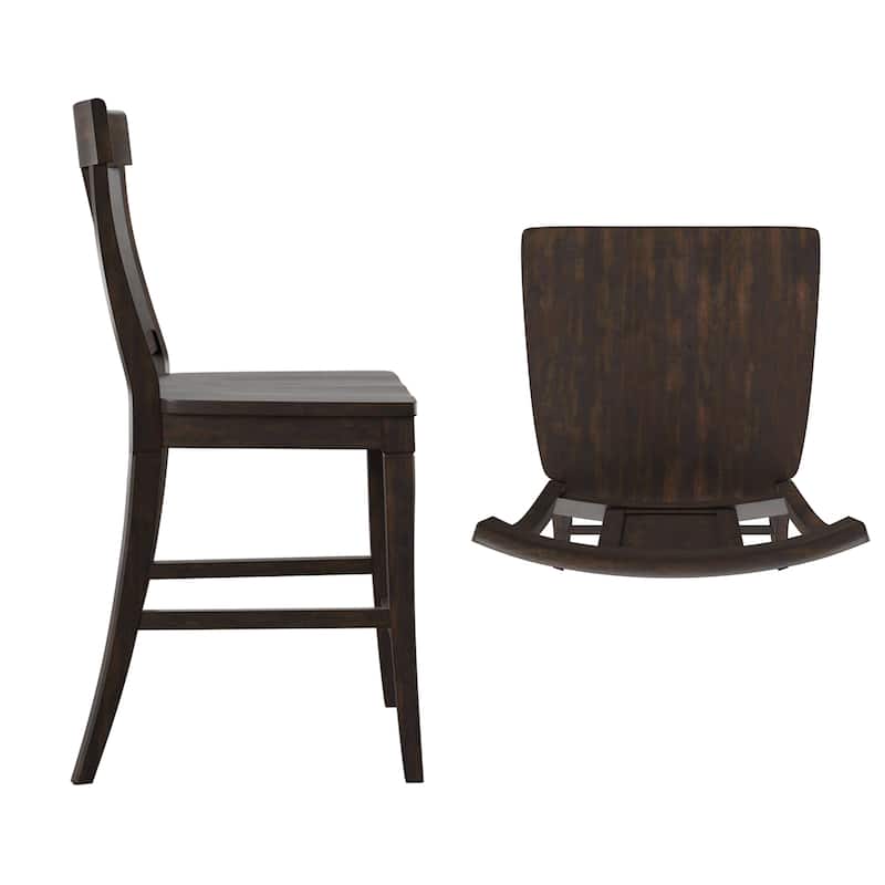 Ronda Panel Back Wood Counter Height Chairs (Set of 2)