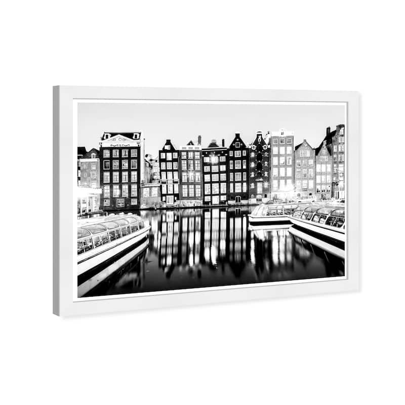 Wynwood Studio Prints Cities and Skylines Black and White Netherlands Black and Modern & Contemporary Wall Art Canvas Print