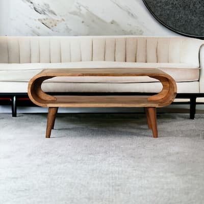 Artisan Furniture Oak-ish Solid Wood Amaya Nordic Coffee Table