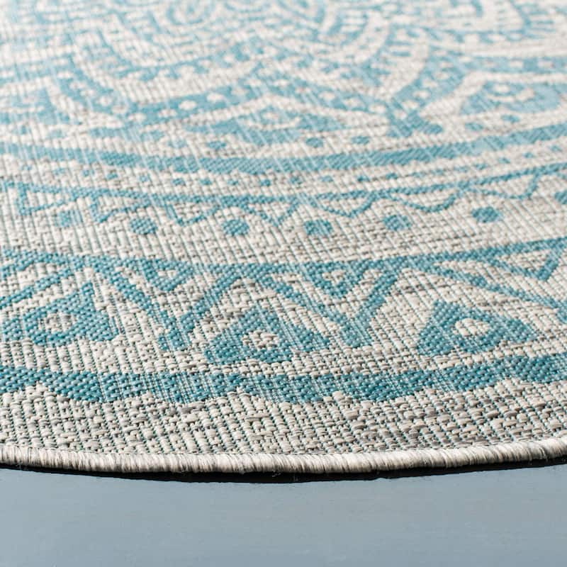 SAFAVIEH Courtyard Fran Mandala Indoor/ Outdoor Waterproof Patio Backyard Rug