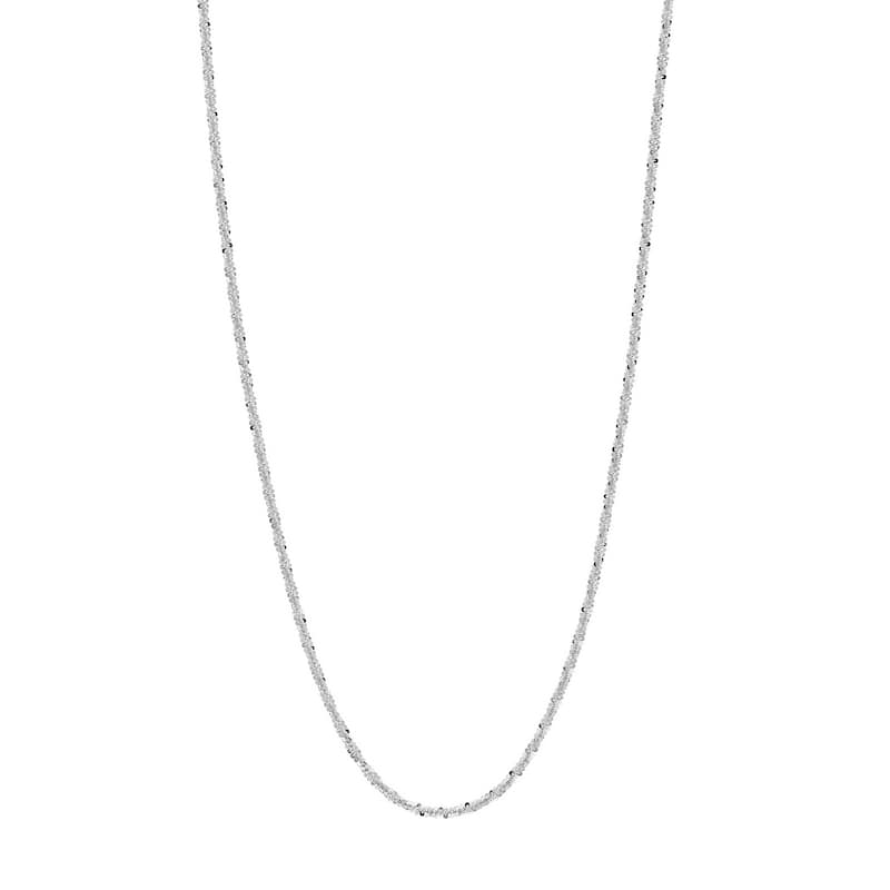 Curata 14k White Gold 1.4mm Diamond Chain Necklace (Lobster)