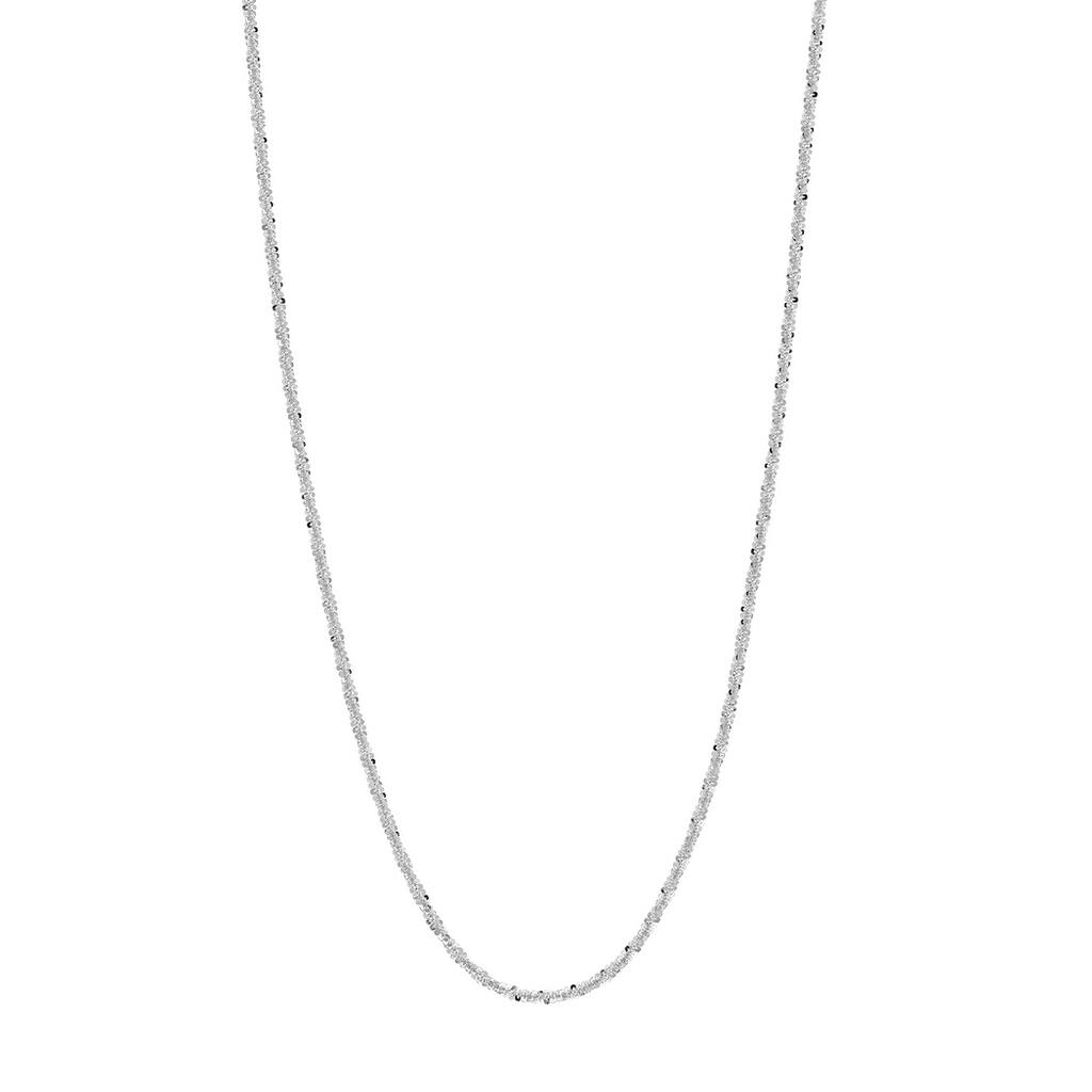 Curata 14k White Gold 1.4mm Diamond Chain Necklace (Lobster)
