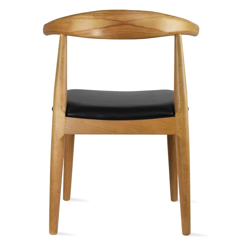 Contemporary Farmhouse Real Solid Wood Cushion Seat Dining Chairs Desk Elbow Side Chairfor Living Room Bedroom Kitchen