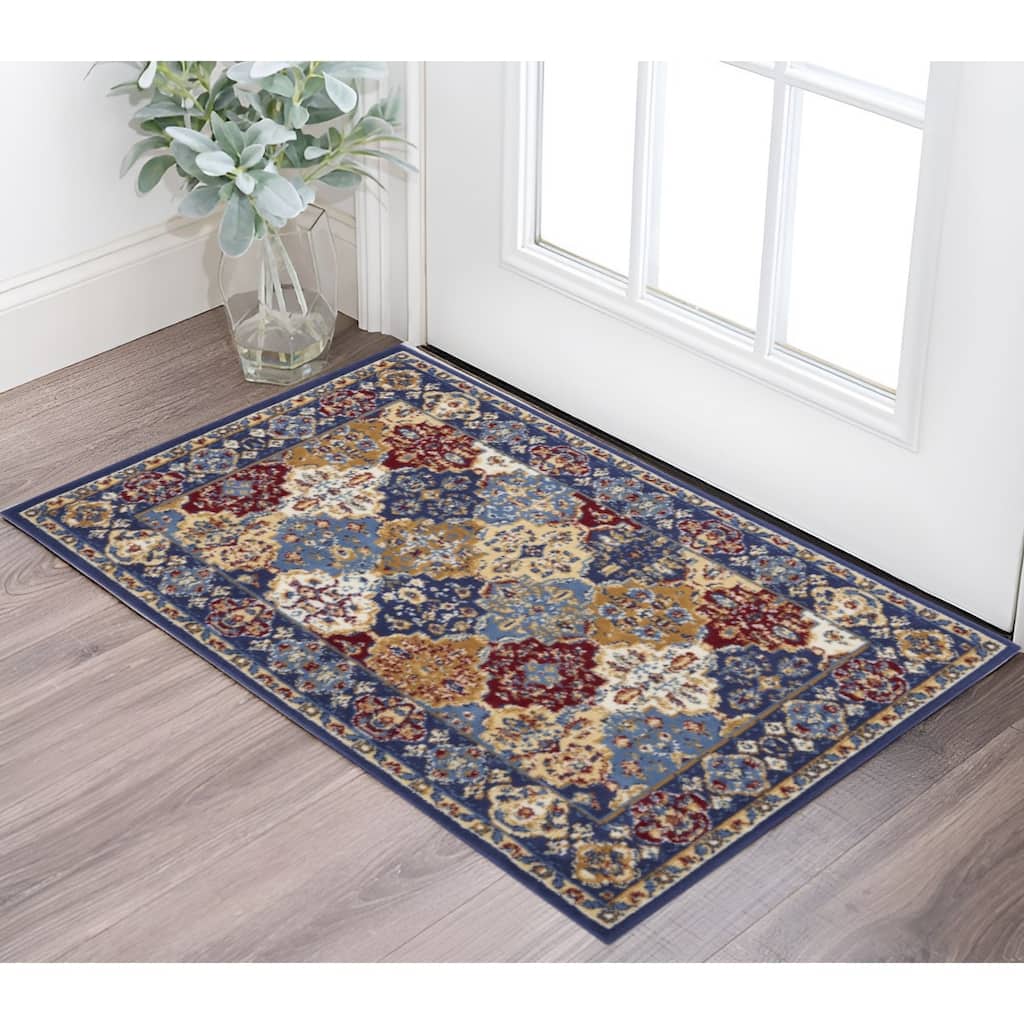 HomeRoots Ogee Bohemian Rectangle Area Rug - 60.00 in. x 36.00 in. x 0.50 in.