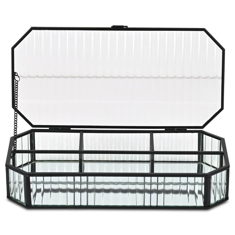 Zelara 11.6" Fluted Glass Mirrored Display Box - N/A