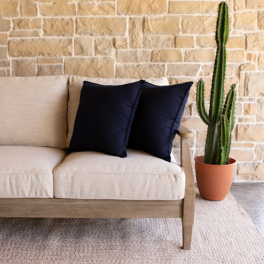 Sorra Home Sunbrella Indoor/Outdoor Top Stitch (Set of 2) 20 in Pillows