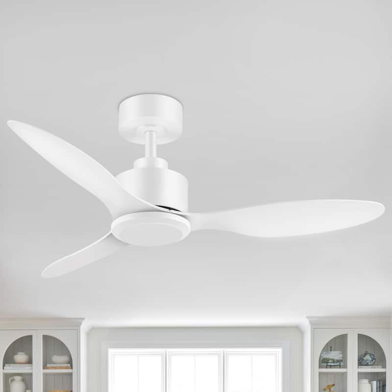 42-Inches Black/White Ceiling Fan with Remote without Light(3-Blade) - White