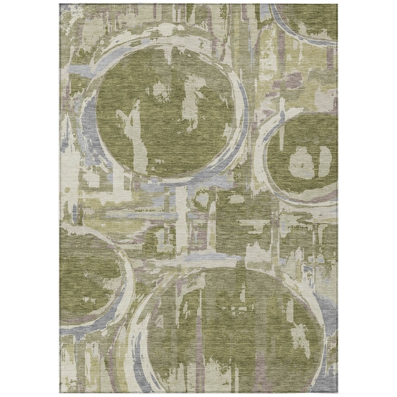 Machine Washable Indoor/ Outdoor Chantille Contemporary Abstract Rug