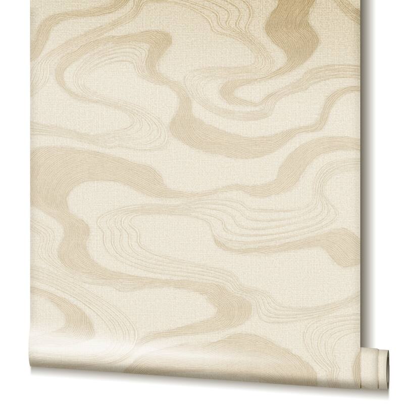 Galerie Wallcoverings Kumano Textured Abstract Flow Design Vinyl on Non-woven Pearlescent Wallpaper Roll