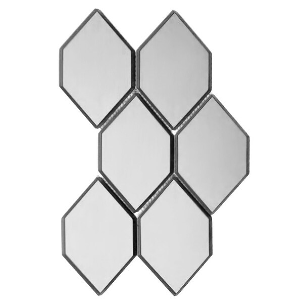 Miseno MT-WHSREFHNY-SI Reflections - 4" x 4" Deco Wall Mosaic Tile - Glossy Glass Visual - Silver