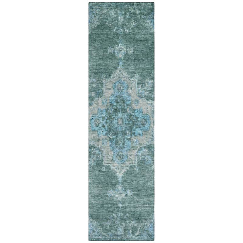 Machine Washable Indoor/ Outdoor Traditional Tabriz Chantille Rug