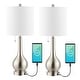 preview thumbnail 24 of 28, Grant 24" Modern Classic Gourd Iron LED Table Lamp with Pull-Chain with Dual USB Charging Port, by JONATHAN Y (Set of 2)