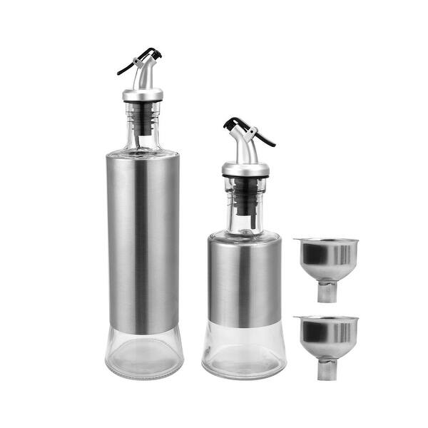 with 1 Stainless Steel Funnel Glass Oil Bottle Set Non-Slip Design