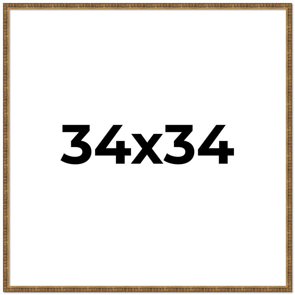 34x34 Frame Black Real Wood Picture Frame Kingsley Gold Distressed Photo Frame with UV Acrylic Foam Board Backing &