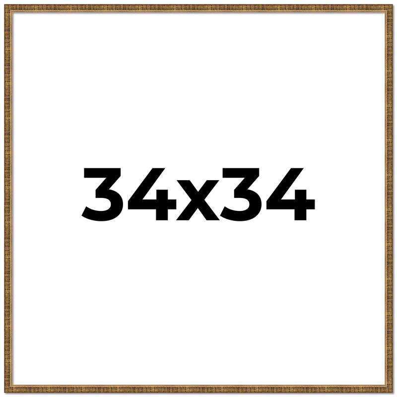 34x34 Frame Gold Solid Wood Picture Frame Includes UV Acrylic