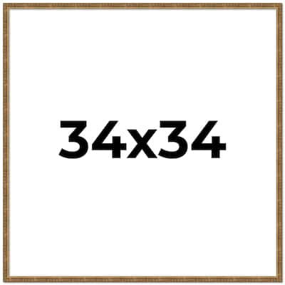 34x34 Frame Gold Solid Wood Picture Frame Includes UV Acrylic