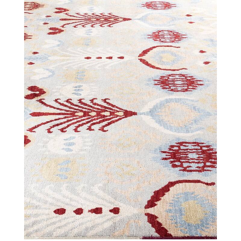 Ikat One-of-a-Kind Hand-Knotted Area Rug, Yellow - 7' 9" x 10' 0"