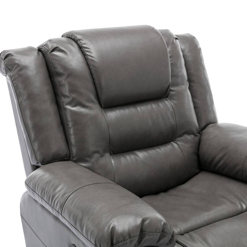 Roomfitters 2-Seater Manual Home Theater Recliner Chair with Storage Box and Cup Holders, Grey
