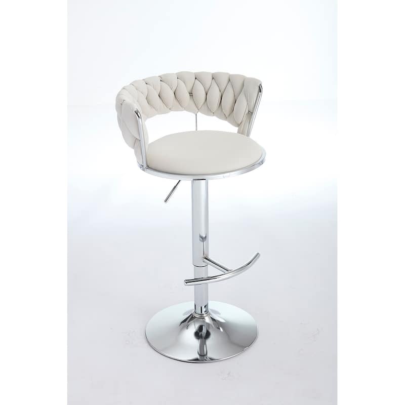 Ostweer Furniture Cream Swivel Simple Bar Stool Set of 2