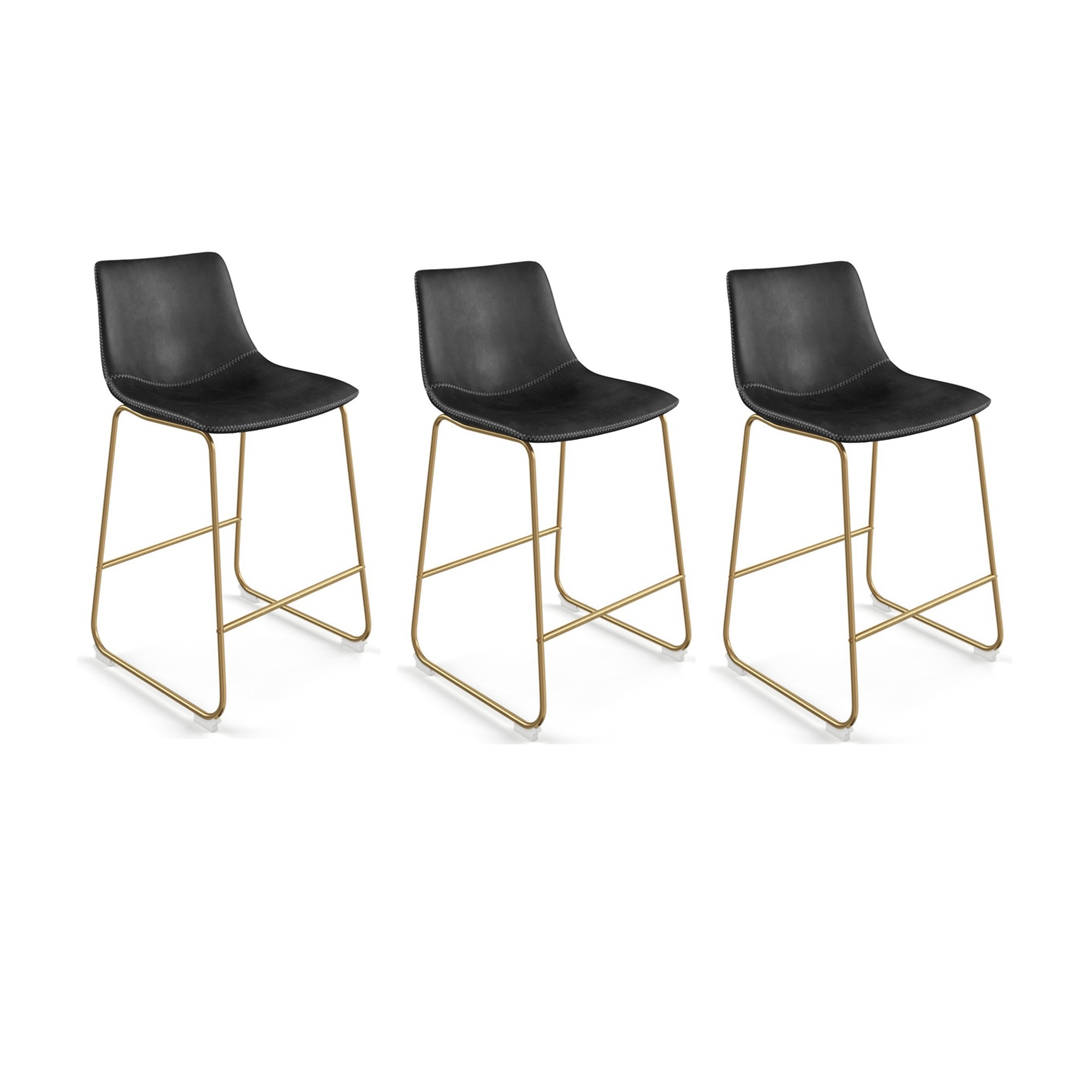 Black Steel Set of 3 Counter and Bar Stools Bed Bath Beyond