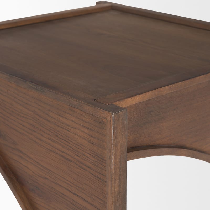 Laraya Medium Brown Wood w/ Arches End Table - 24.0L x 24.0W x 24.0H