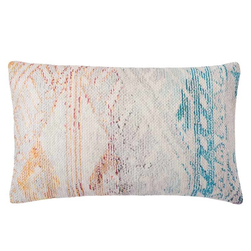 Nikki Chu Tribe Indoor/ Outdoor Tribal Multicolor/ White Lumbar Pillow - 13"X21" Cover Only - Cover Only