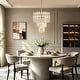 preview thumbnail 16 of 15, LNC 7-Light 3-Tier Lantern Modern Luxury Chandelier Gold Textured Clear Glass Ceiling Lights - 19.1" Dia. × 22.4" H