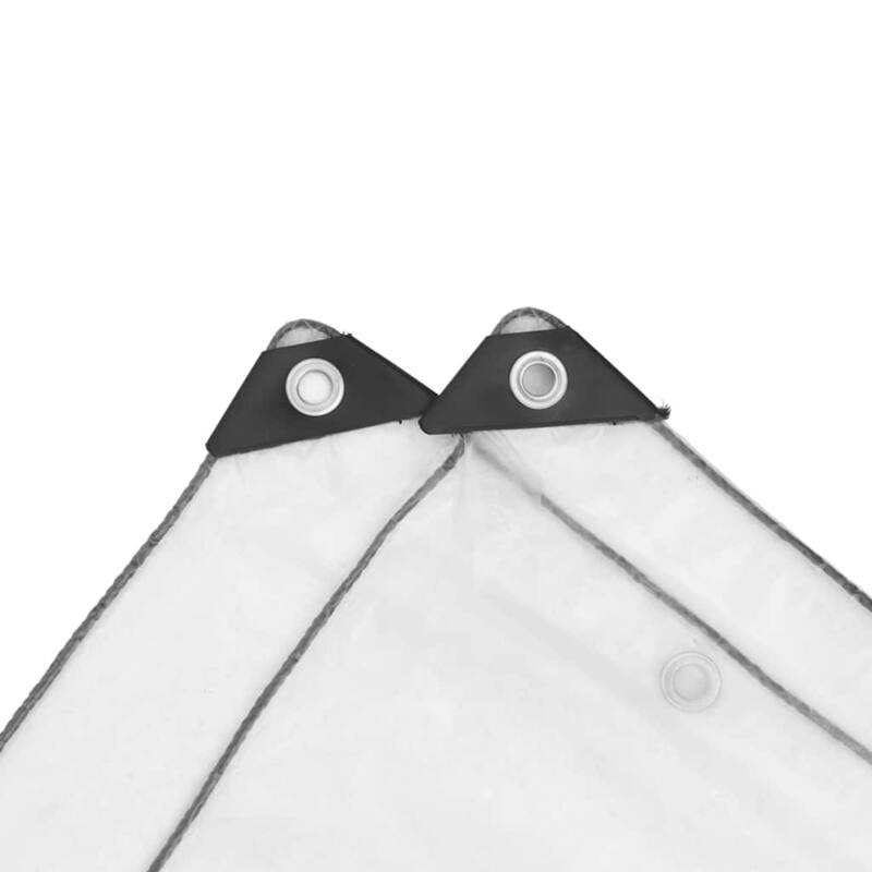 vidaXL Clear Tarpaulin with Eyelets 9.8x9.8/13.1/19.7/26.2' Polyethylene - Transparent